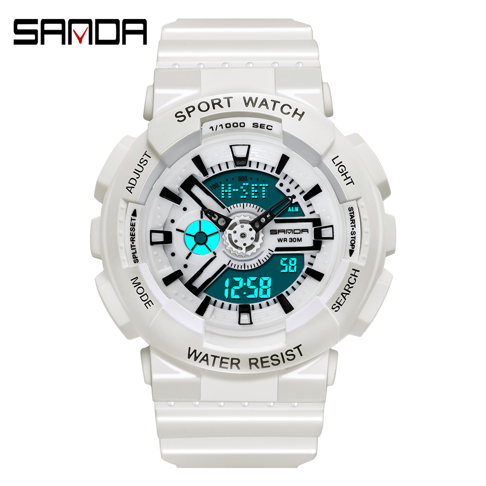 Outdoor Sport Brand - Sanda Fashion Jam Tangan Digital Putih