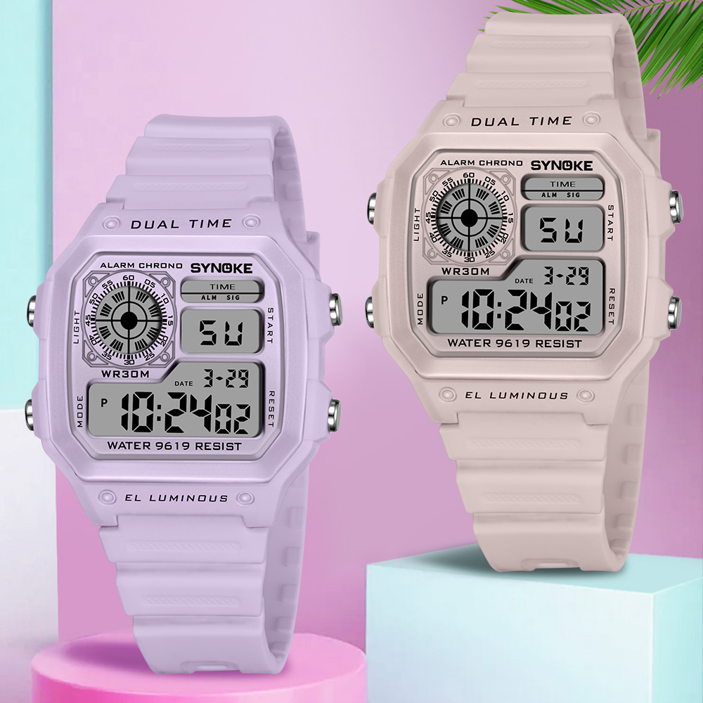 Outdoor Sport Watch - SYNOKE jam tangan Digital wanita, jam