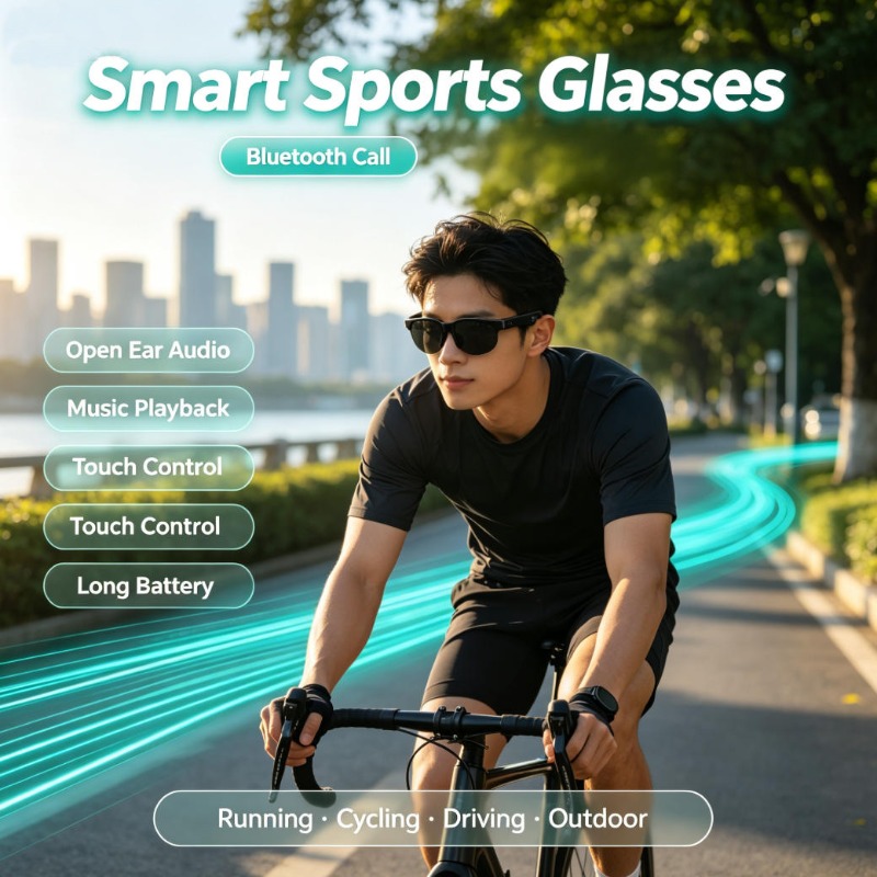 Outdoor Sports Accessories - Kacamata Olahraga Pintar dengan Audio Open
