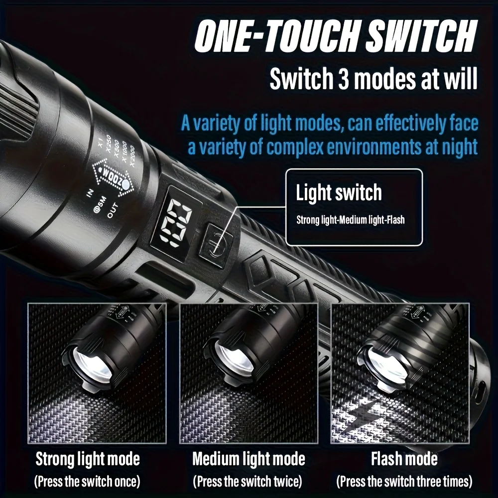 Senter LED Taktis 2000LM USB I - Outdoor Sport Lights ulasan dan harga