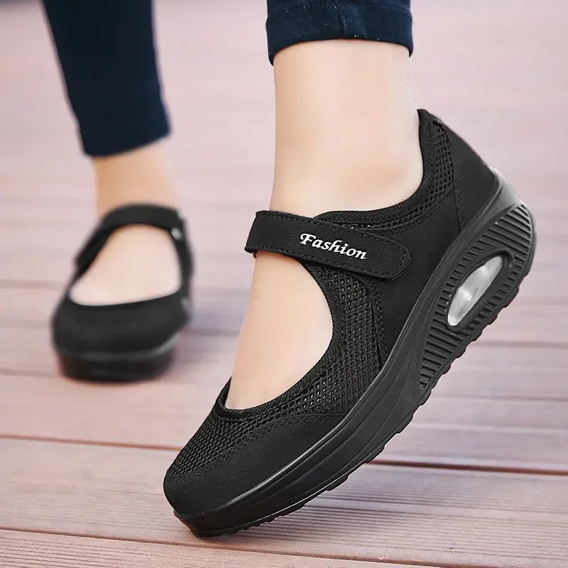 Sepatu Wanita hak Wedge jaring - Outdoor Sport Brand ulasan dan harga