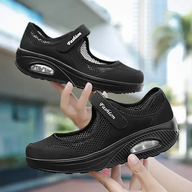 Sepatu Wanita hak Wedge jaring - Outdoor Sport Brand ulasan dan harga