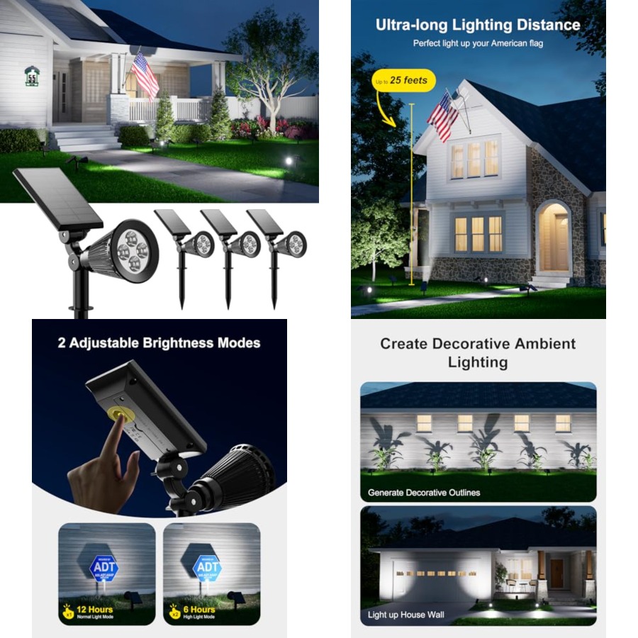 Lampu Sorot Tenaga Surya Tahan - Outdoor Spotlight ulasan dan harga