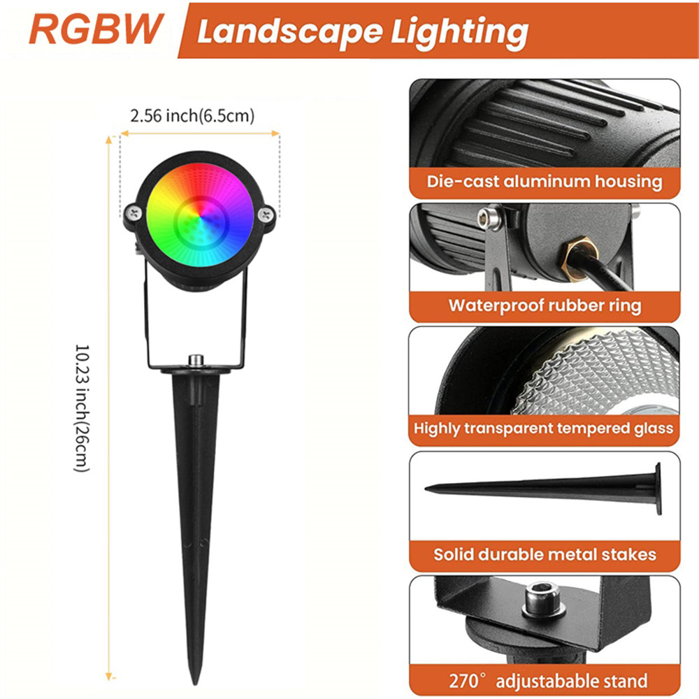 Lampu Lanskap RGBW 10W dengan  - Outdoor Spotlight ulasan dan harga